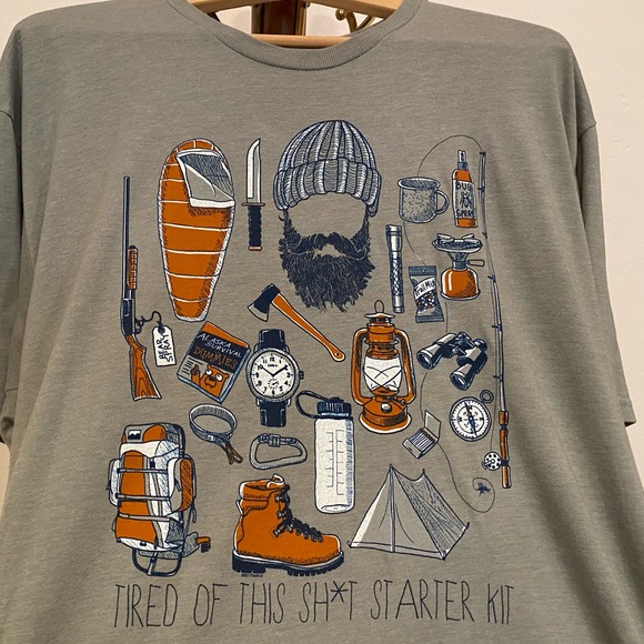 MENS XL T-SHIRT; CAMPING,WILDERNESS,OFF GRID THEME - Picture 2 of 4